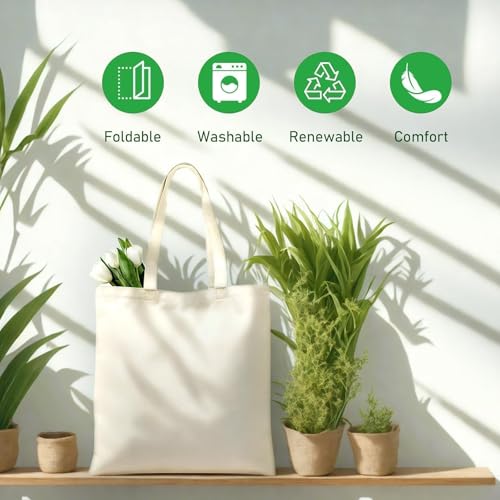 MOLOVA Premium Natural Canvas Tote Bag