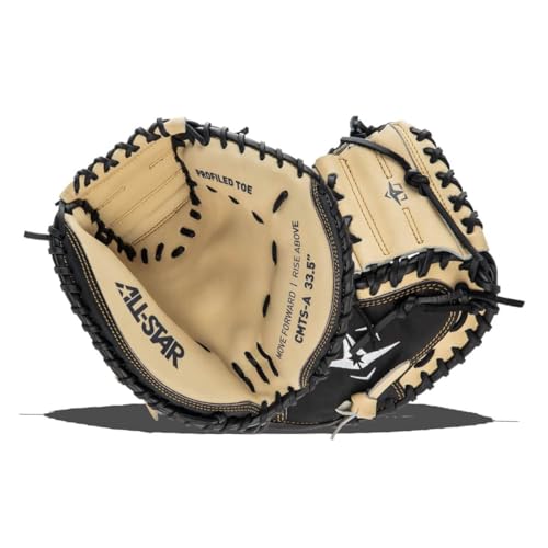 All-Star Top Star Catching Mitt, Left Hand Throw, BK/TN, 33.5" Adult