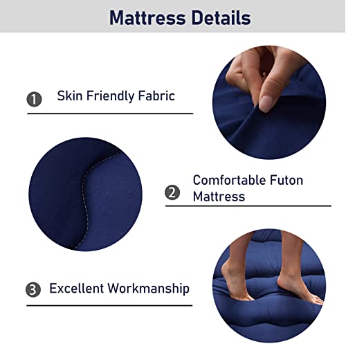 Image of MAXYOYO Cot Japanese Floor Futon Mattress, Single Size Tatami Mat Sleeping Pad Foldable Roll Up Boys Girls Narrow Mattress