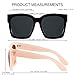 ANDWOOD Oversized Sunglasses for Women Big Large Square Wide Frame Shades Retro Trendy Fashion UV Protection 2 Pack Black Pink Sun glasses