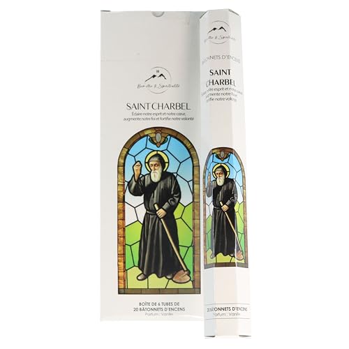 120 batonnets d'encens de Saint Charbel et Une prière - Encens Religieux - Culte Chrétien en