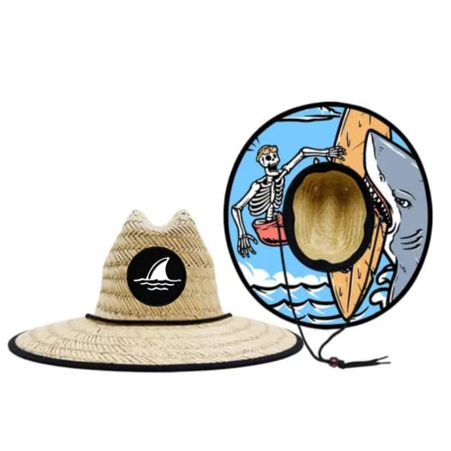 Shark Attack Straw Lifeguard Hat Toddler Baby (as1, Age, 6_Months, 24_Months)