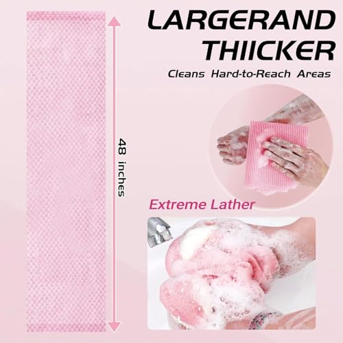 Serviette de douche exfoliante antibactérienne lot de 3 gommage corps et dos - 7