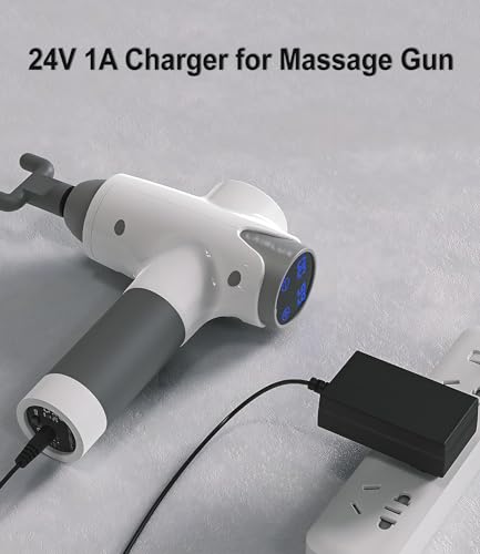 Massage Gun Charger 24V Fit for Hypervolt/Legiral/Toloco EM26/Darkiron EM31/Taotronics TT-PCA003/RENPHO C3 Massager Gun Power Cable Replacement(6.5 Ft)