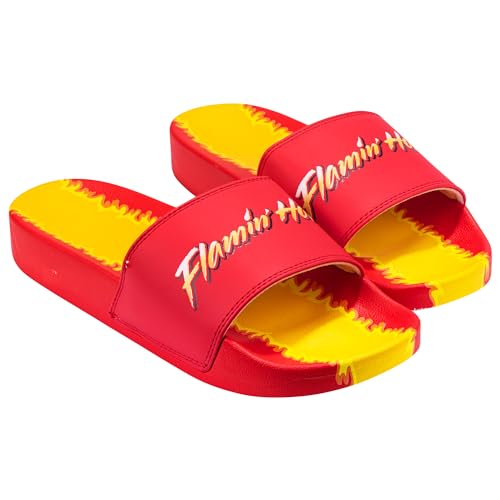 Odd Sox – Flamin’ Hot Cheetos Slide Slippers–Soft Slip-On Sandals–Unisex Comfort House Slipper-Indoor/Outdoor Footwear2