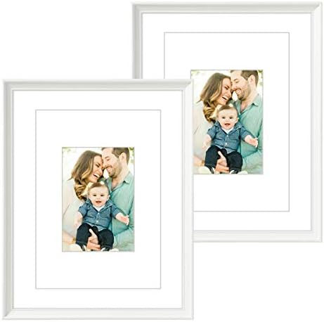 DBWIN 6x4 Photo Frame 2 Packs Rustic White Pattern Picture Frame Real Glass Front Poster Frame Freestanding and Wall Mountable(LY-009UK-6X4-WT)