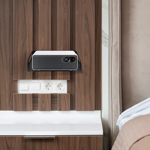 Soporte de pared negro para proyector y estante de cable 5