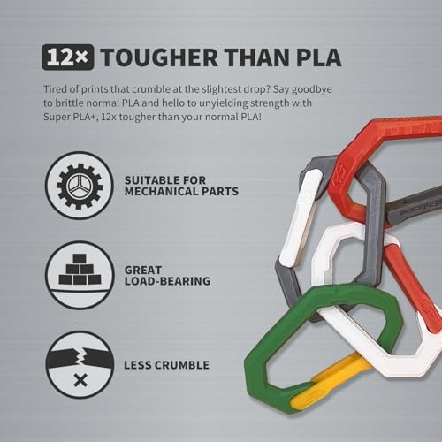 Image of OVERTURE Super PLA+ Filament 1.75mm, Toughness Enhanced PLA Plus, Professional Toughness 3D Printer Filament 1kg (2.2lbs), High Precision + /- 0.02mm Light Grey