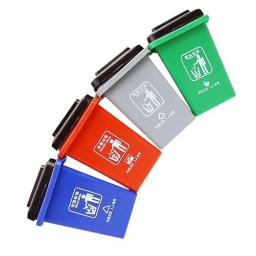 VANZACK 1Set Garbage Classification Mini Color Trash Cans for Fun Learning Educational Plaything for Boys and Promotes Environmental Awareness