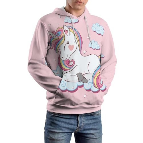 Sweats à capuche manche longue pull licorne rose UMENG femme homme - 6