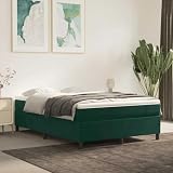 Samt Boxspringrahmen mit Stützbeinen und Sperrholzlatten 140x200 cm Grün