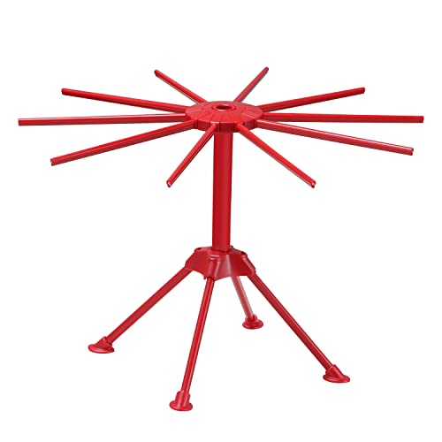 Ourokhome Zusammenklappbarer Nudeltrockner aus Kunststoff, faltbar, selbstgemacht, frisch, Spaghetti-Ständer, Trockner, einfache Lagerung, schnell aufgebaut (rot) Cover