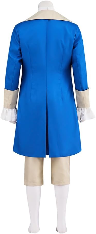 Men's Musical Hamilton Cosplay George Washington Regency Costume Blue Tailcoat Military Colonial Uniform - Image 4