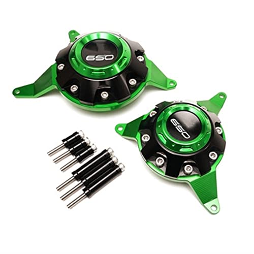 Carénage curseurs Kawasaki Z650 protection moteur bi-matière verte avec logo gravé