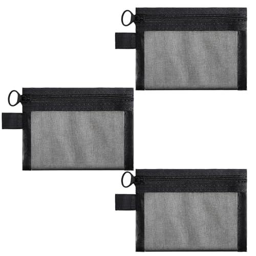 3PCS Mini Zipper Mesh Bags, 4