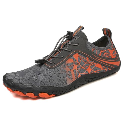 Grounded Barefoot Footwear Shoes Women, Unisex Hike Barefoot Shoes Waterproof Trail Running Healthy & Non-Slip (Orange8505, Adult, Women, 9, Numeric Range, US Footwear Size System, 9.5, Medium)