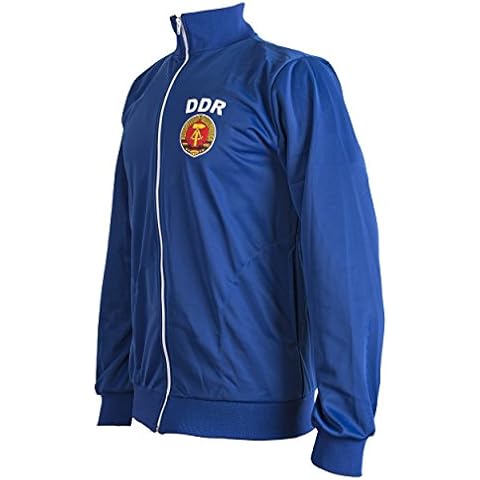 DDR 1970's Retro Football Jacket - XL Blue Cover