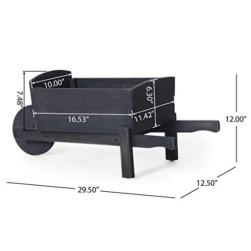 Christopher Knight Home Soledad Wheelbarrow Planter, Dark Grey #TOP6