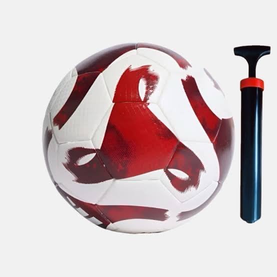 CHAMPKICK Sports Hand Stitch Football Tiro Leauge with Pump Size-5 (Red & White)-image-8