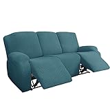 DISEÑO ÚNICO: hecho a mano con la tela de punto jacquard más nueva adornada con cuadros grandes tridimensionales, la funda para silla reclinable se ve elegante y elegante, brinda un propósito decorativo a su silla reclinable y sala de estar. Cuenta con un diseño de bolsillo lateral donde puede colocar su control remoto, revistas y otros artículos pequeños para un fácil acceso. sin decoloración, sin pilling, sin arrugas, saludable y agradable para la piel.