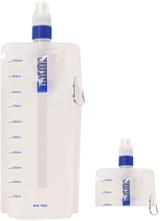 1.0L Collapsible Water Filter, Water Filter Backpack for Traveling, Portable Water Fiter, Outdoor Water Filter Camping, Hiking Water Filter (White)