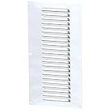  Grille aération rectangle 150x350mm 96cm2 - Alu blanc + anti-insecte - Winflex