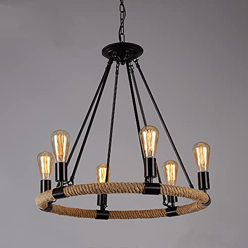 Chandelier en corde de chanvre pour réchauffer un grand espace de vie moderne