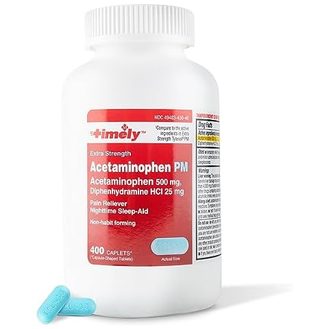 TIME-CAP LABS, INC. Timely Acetaminophen PM - Extra Strength PM - 400 Count - Compared to Tylenol PM Extra Strength - Pain Relief PM for a Good Night Sleep - Made in USA Cover