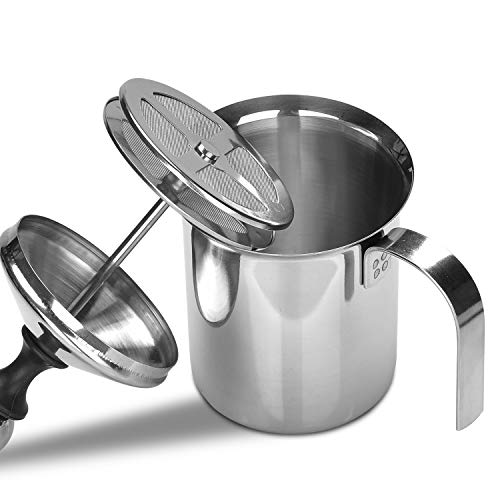 COVVY Stainless Steel Milk Frother, 400ml Kitchen Tool for Fancy Coffee