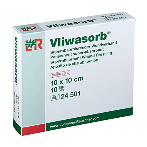 Vliwasorb Wundverband 10x10cm soulagement des plaies chroniques boite de 10
