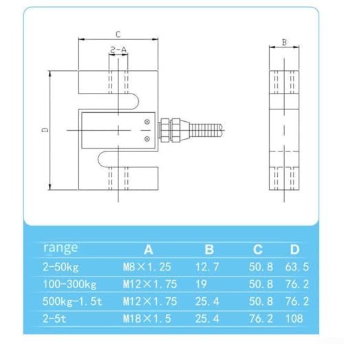 Cellule de charge de type S précise à 0,02% pour machine à dose industrielle 5000 kg
