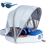 Mambobaby Float with Canopy Baby Pool Swimming Float Non-Inflatable for 3-24 Months Infant Float Swi