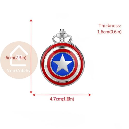 Image of Vintage Quartz Pocket Keychain for Men & Women - Classic Retro Antique Style Anime Marvel Super Hero Timepiece, Decorative Accessory for Bags and Backpacks.