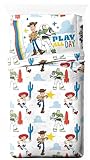 Jay Franco Kids Sheet Set with Fitted, Flat Sheets & Pillow Cover - Ultra-Soft Bedding with Pillowcase for Room Decor, White - Toy Story, 3 Piece Twin