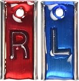 Leaded PB Markers for X-Rays with Aluminum Backs - L & R Radiology Markers - Vertical - Color-Coded Left/Right - Crystal-Clear Epoxy Letters - 1 Pair
