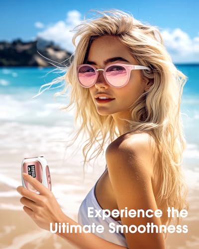 Haarlosy IPL Laser Hair Removal Device for Women and Men with Ice Cooling Painless Salon Quality Results at Home, Lazer Hair Remover for Face Bikini Line Body, 5 Levels, 999,900 Flash Light, Rose