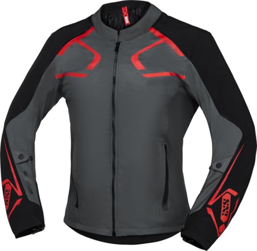 Veste moto IXS Moto Dynamic textile gris rouge 3XL pour motard