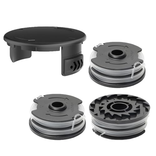 Rasentrimmer Ersatzspule und Spulenabdeckung Passend für Packside PRTA 20 Li A1/B2/C3 PRT 550 A1/A3 PRT 300 A1, Nylon Schnur Fadenspule (Enthält 3 Spulen und 1 Abdeckung)