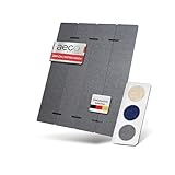 Aeco Sound® Raumtrenner & Raumteiler – 2 m hoch x 1,60 m lang | Akustikfilz Grau 200x160cm – Paravent 4-teilig & faltbar für Schalldämmung & Sichtschutz