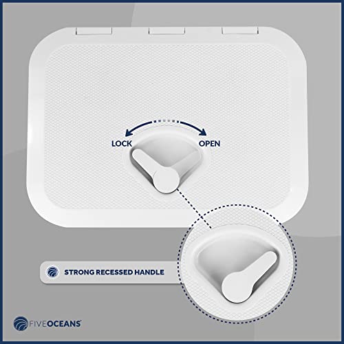 Five Oceans Boat Hatch, Marine Access Hatch, Boat Hatch Lids, 2 Pack, Recessed Handle Locking System, 10-5/8" X 14-3/4", White Premium Series - Fo3624-M2 #TOP2