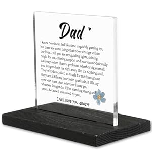Father Gifts from Daughter Son, Appreciation Gift for Dad, Birthday Father’s Day Christmas for Dad, Bonus Dad Step Dad Father in Law Gift Idea, Dad Acrylic Decoration Plaque-DX59