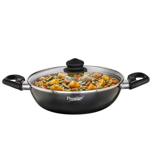 Prestige Omega Deluxe Granite Kadai | 3.25 L | Black | Induction Base | 5 Layer Non-Stick Granite...