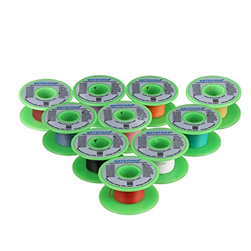 BNTECHGO 30 Gauge Silicone Wire Kit 10 Color Each 50 ft Flexible 30 AWG Stranded Tinned Copper Wire