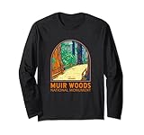 muir woods monumento nazionale california emblema vintage maglia a manica