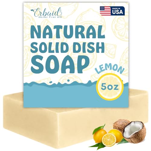 Non Toxic Solid Dish Soap Bar with Lemon Scent