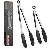 Premium Silicone Tongs for Cooking - Stainless Steel Kitchen Tongs with Upgraded Set of 2-9 and 12...