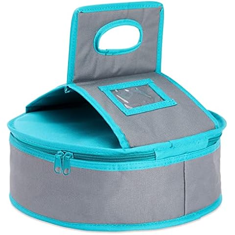 Insulated Casserole Food Carrier - Teal and Grey Cover