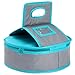 Insulated Round Thermal Casserole Food Carrier for Lunch, Lasagna, Potluck, Picnics, Vacations - Teal and Grey