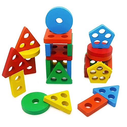 Getianlai Wooden Educational Preschool Toddler Toys Shape Color Sorting Block Puzzles For Boys & Girls #TOP2