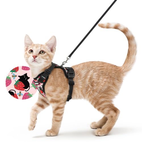 Image of rabbitgoo Cat Harness and Leash Set, Escape Proof Vest, Berry Pounce
